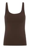 St Agni Soft Jersey Slim Scoop Tank In Brown