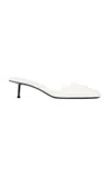 St Agni Soft Leather Square Toe Mules In White
