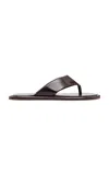 St Agni Soft Leather Thong Slides In Burgundy