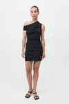 St Agni Soft Sculptural Mini Dress In Black