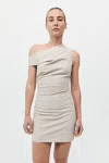 St Agni Soft Sculptural Mini Dress In Creme