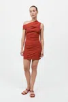 St Agni Soft Sculptural Mini Dress In Rosso