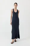 St Agni Soft Silk Bias Tank Dress In Inkwell