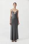 St Agni Soft Silk Bra Bias Slip In Pewter Grey