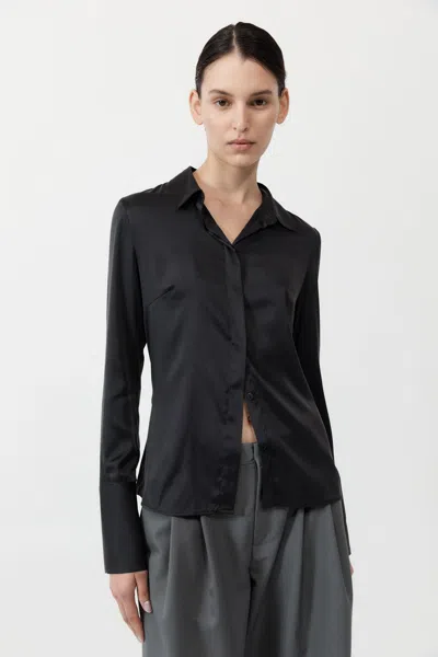 St Agni Soft Silk Shirt In Black
