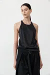 St Agni Soft Silk Suspender Top In Black