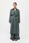 St Agni Soft Tailored Trench In Balsam Green