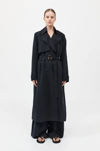 St Agni Soft Tailored Trench In Black
