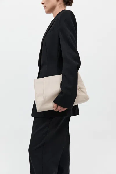 St Agni Soft Tuck Clutch In Creme