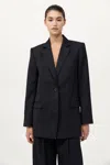 St Agni Single-breasted Cut Out Blazer In Black