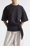 St Agni St. Agni Split Back Cotton Jersey T-shirt In Black