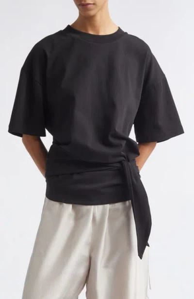 St Agni St. Agni Split Back Cotton Jersey T-shirt In Black