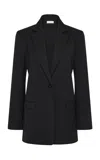 St Agni Split-back Wool-blend Blazer In Black