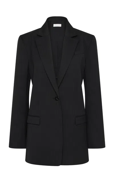St Agni Split-back Wool-blend Blazer In Black