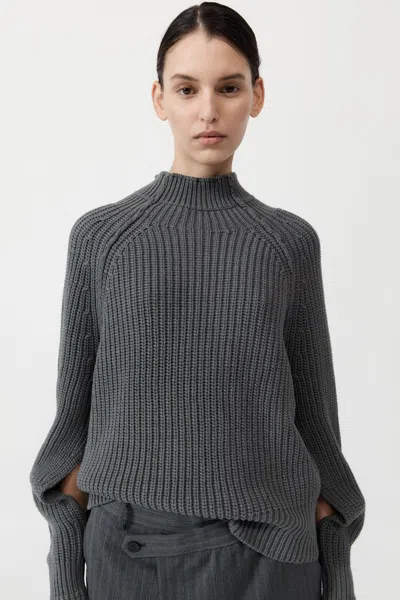 St Agni Split Sleeve Jumper In Smoke