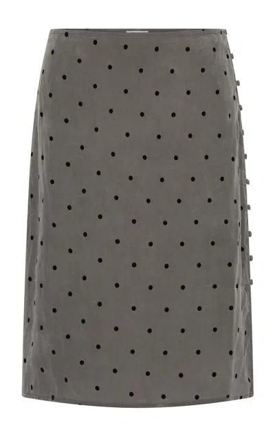 St Agni St. Agni Spot Pencil Lyocell Skiirt In Gray