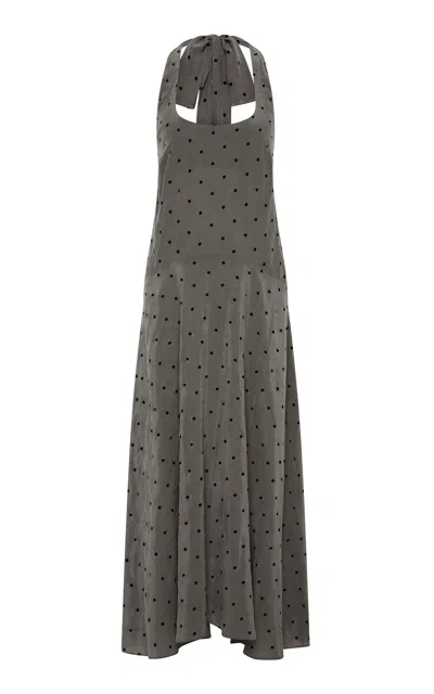 St Agni St. Agni Spot Tassel Lyocell Dress In Gray