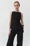 St Agni Square Backless Top In Black