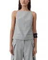 St Agni Tie-detailed Recycled Woven Top In Gray