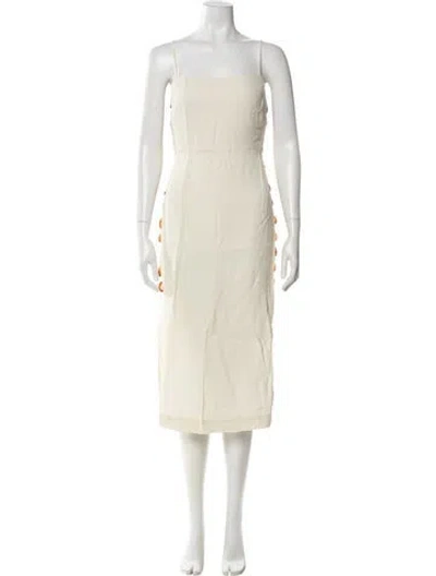 Pre-owned St Agni Square Neckline Knee-length Dress In Neutral