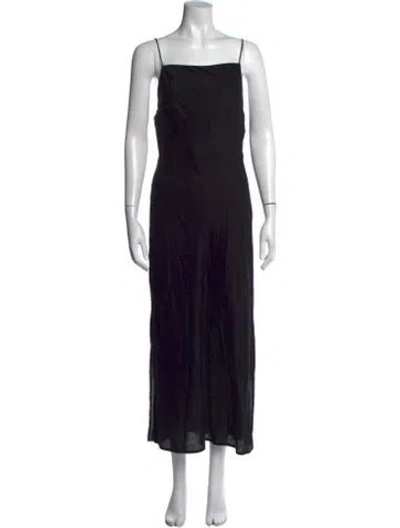 Pre-owned St Agni Square Neckline Long Dress In Black