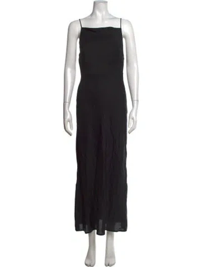Pre-owned St Agni Square Neckline Long Dress In Black
