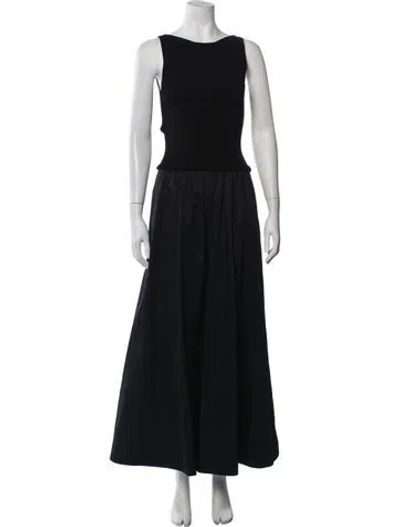 Pre-owned St Agni Square Neckline Long Dress In Black