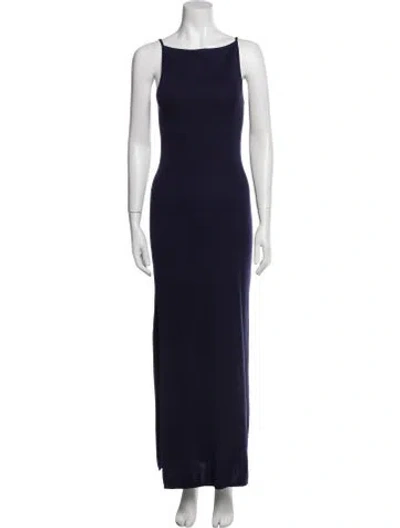 Pre-owned St Agni Square Neckline Long Dress In Blue