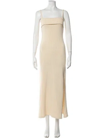 Pre-owned St Agni Square Neckline Long Dress In Neutral