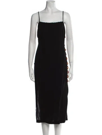Pre-owned St Agni Square Neckline Midi Length Dress In Black