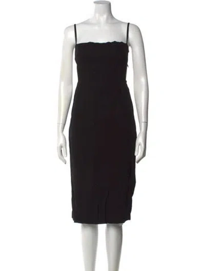 Pre-owned St Agni Square Neckline Midi Length Dress In Black