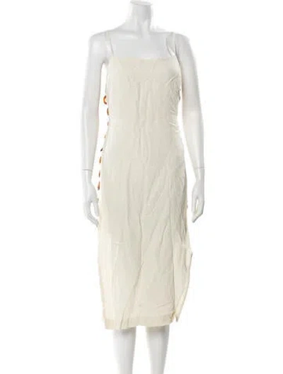 Pre-owned St Agni Square Neckline Midi Length Dress In Neutral