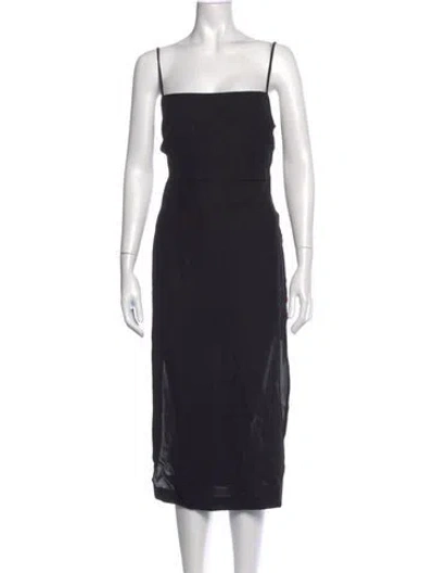 Pre-owned St Agni Square Neckline Midi Length Dress W/ Tags In Black