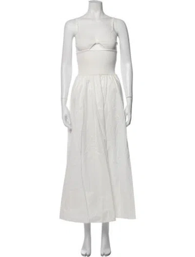 Pre-owned St Agni Square Neckline Midi Length Dress W/ Tags In Neutrals