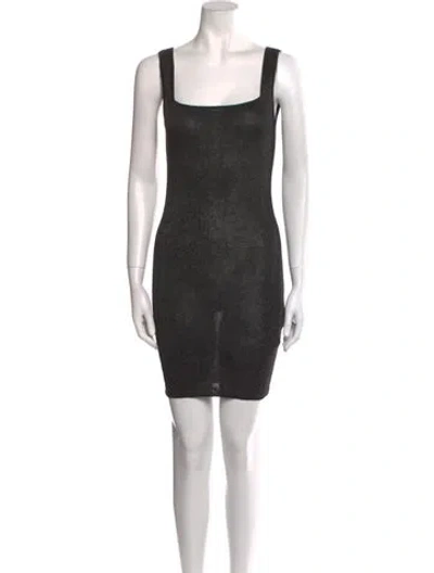 Pre-owned St Agni Square Neckline Mini Dress In Black
