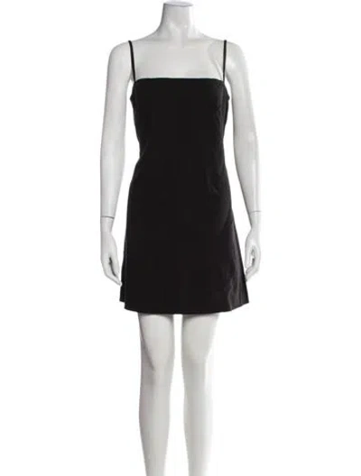 Pre-owned St Agni Square Neckline Mini Dress In Black