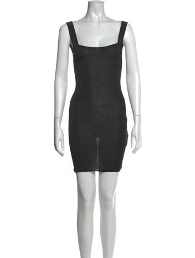 Pre-owned St Agni Square Neckline Mini Dress In Black/silver