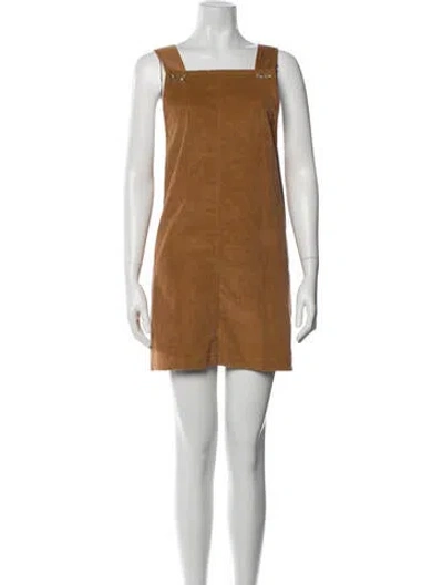 Pre-owned St Agni Square Neckline Mini Dress In Brown