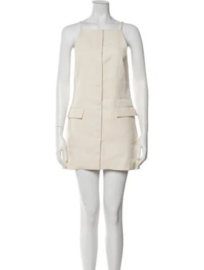 Pre-owned St Agni Square Neckline Mini Dress In Neutrals