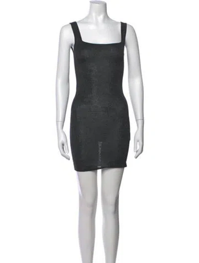 Pre-owned St Agni Square Neckline Mini Dress W/ Tags In Black/silver