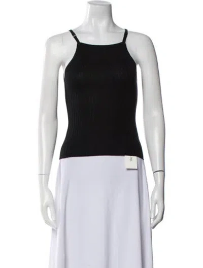Pre-owned St Agni Square Neckline Sleeveless Crop Top In Black