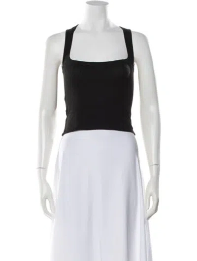 Pre-owned St Agni Square Neckline Sleeveless Crop Top In Black