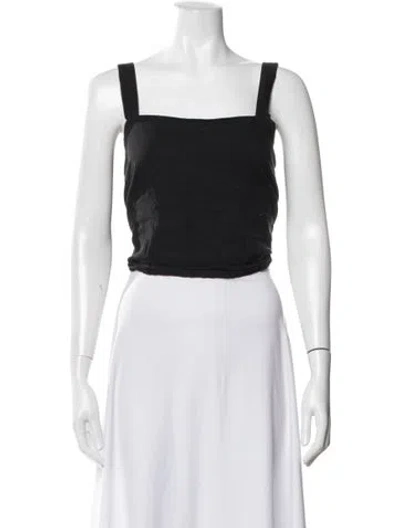 Pre-owned St Agni Square Neckline Sleeveless Crop Top In Black/white