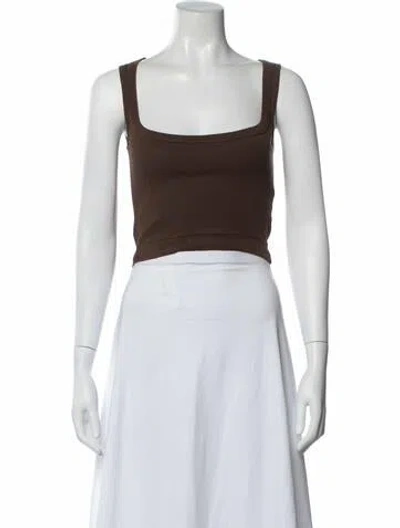 Pre-owned St Agni Square Neckline Sleeveless Crop Top In Blue/white