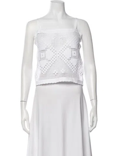 Pre-owned St Agni Square Neckline Sleeveless Crop Top W/ Tags In White