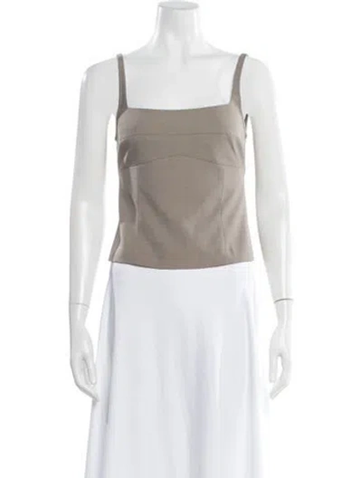Pre-owned St Agni Square Neckline Sleeveless Top In Gray