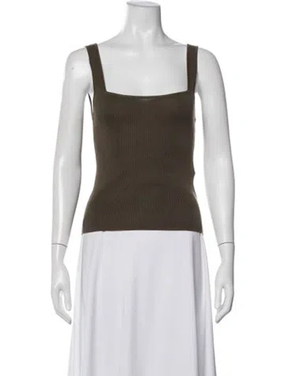 Pre-owned St Agni Square Neckline Sleeveless Top In Green
