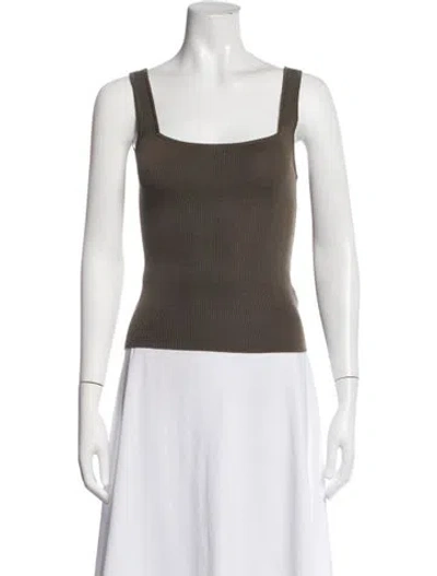 Pre-owned St Agni Square Neckline Sleeveless Top In Green