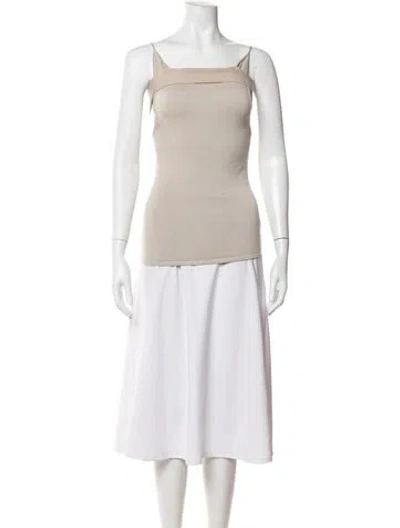 Pre-owned St Agni Square Neckline Sleeveless Top In Neutrals