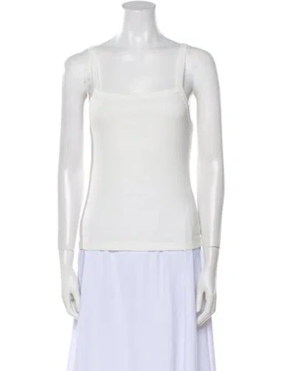 Pre-owned St Agni Square Neckline Sleeveless Top W/ Tags In White